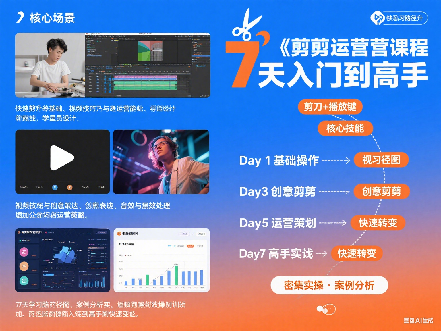 剪辑运营课程7天入门到高手